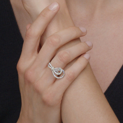 Ribbon Diamond Ring in Platinum