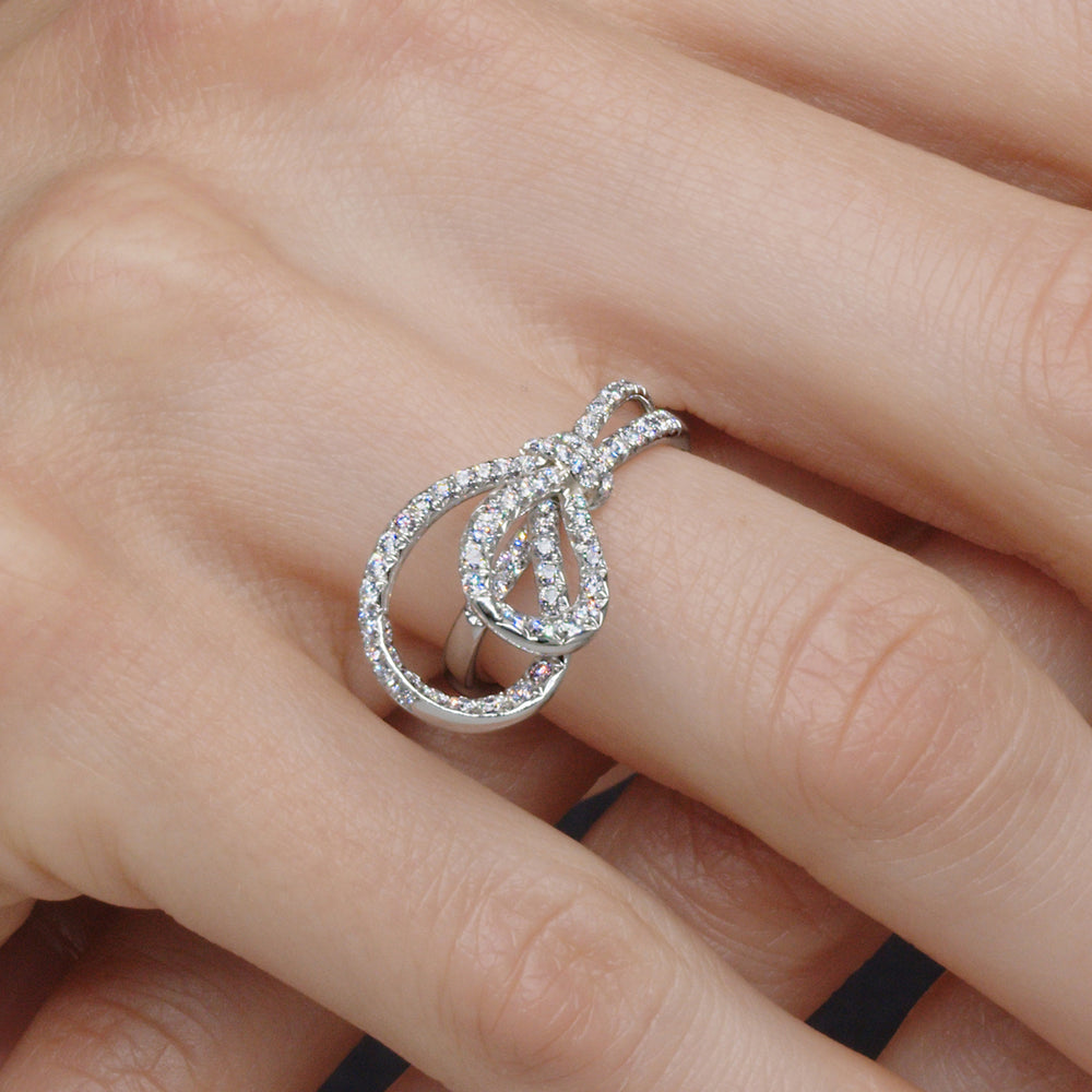 Ribbon Diamond Ring in Platinum