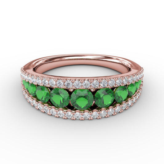 Walk This Way Emerald and Diamond Ring