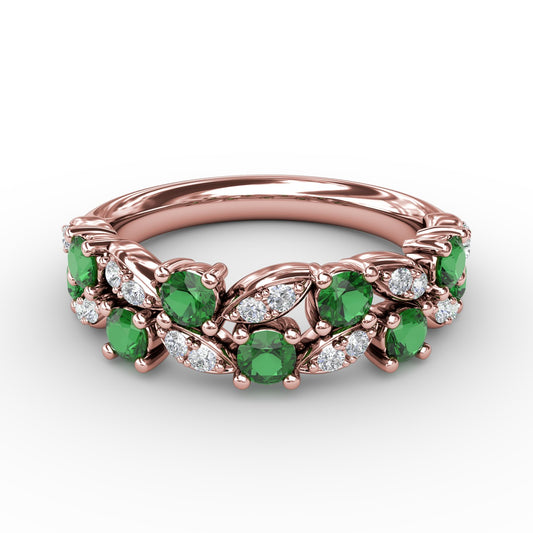 Marquise Emerald and Diamond Ring
