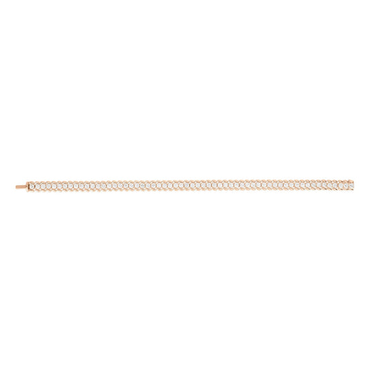 Roberto Coin Diamond Classic Wide Ribbed Tennis Bracelet Diamond in 18K rose gold