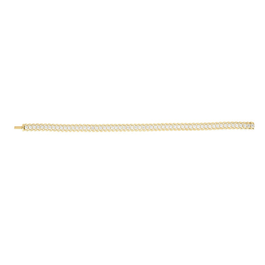 Roberto Coin Diamond Classic Wide Ribbed Tennis Bracelet Diamond in 18K yellow gold