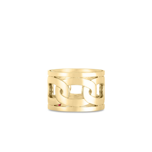 Roberto Coin Navarra Wide Ring Ring Size 6.5 in 18K yellow gold