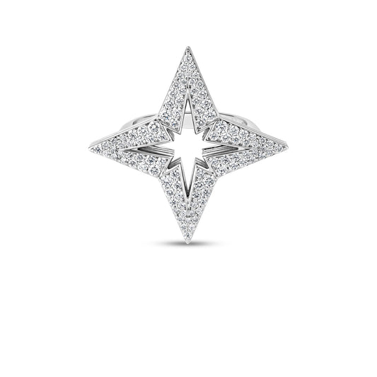 Roberto Coin Stardust Medium Open Frame Ring Pavé Diamond in 18K white gold