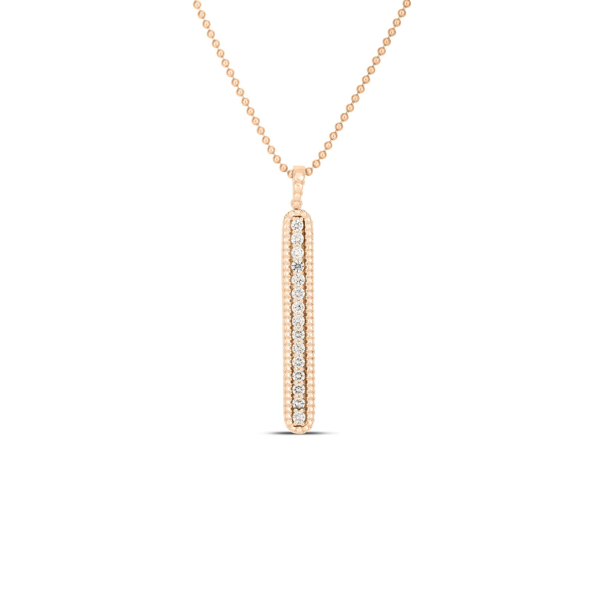 Roberto Coin Siena Tablet Necklace Diamond in 18K rose gold