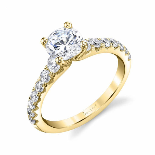 Sylvie Round Cut Classic Engagement Ring - Veronique