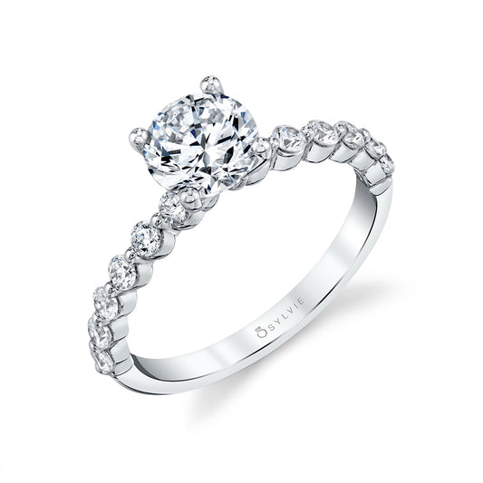 Sylvie Round Cut Delicate Engagement Ring – Ivanna