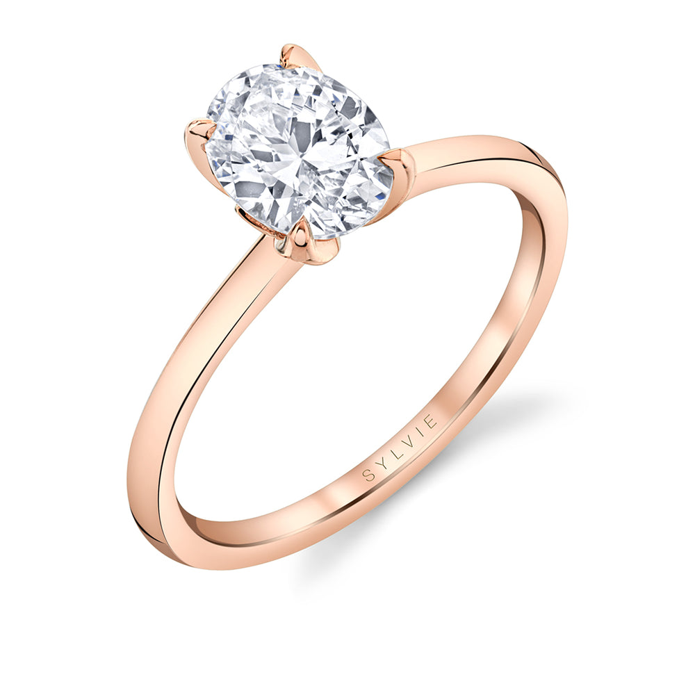 Sylvie Tulira Solitaire Petal Prong Engagement Ring - Fawn