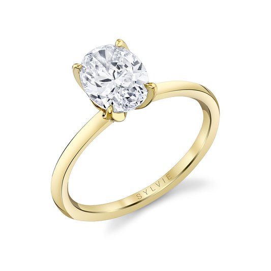 Sylvie Tulira Oval Cut Solitaire Diamond Petal Prong Engagement Ring – Shay