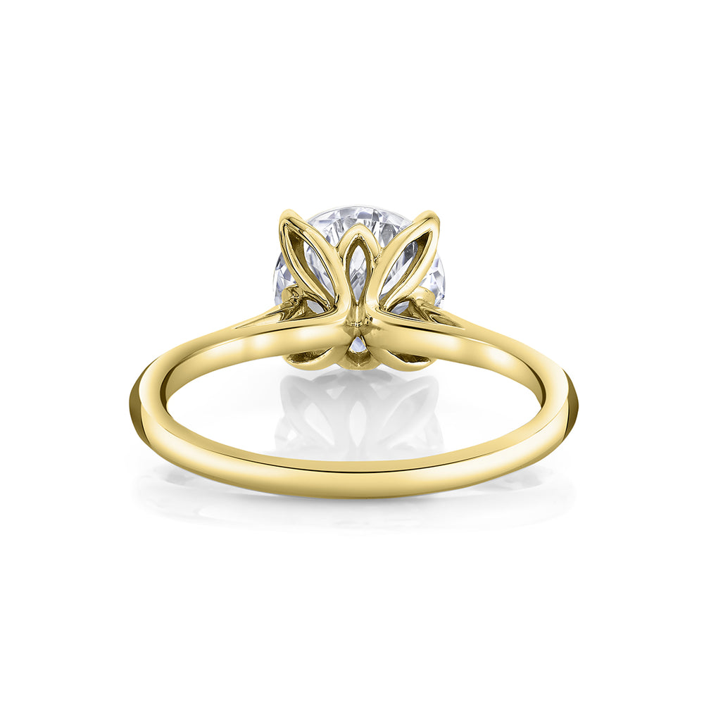 Sylvie Tulira Solitaire Petal Prong Engagement Ring - Amber