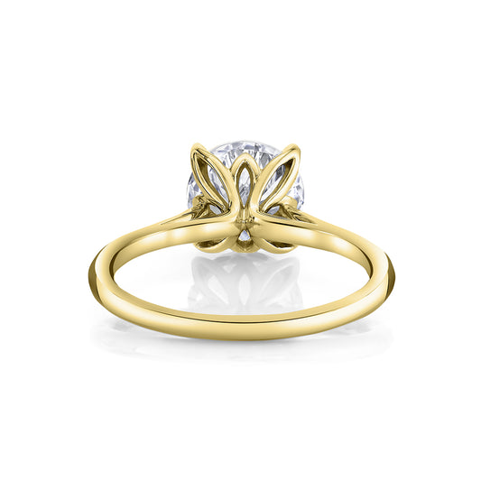Sylvie Tulira Solitaire Petal Prong Engagement Ring - Amber