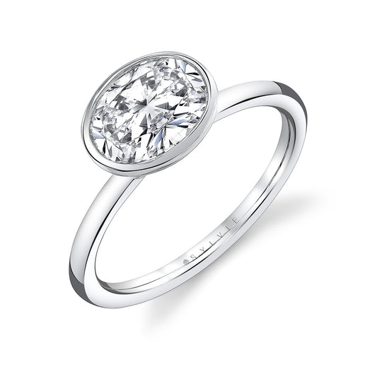 Sylvie East to West Oval Cut Bezel Set Solitaire Engagement Ring – Cliodhna
