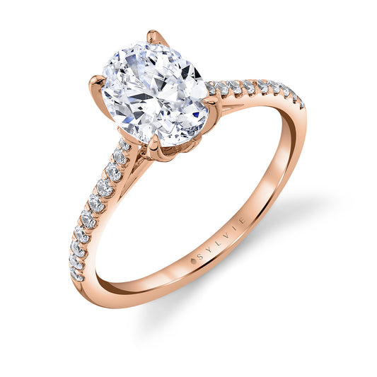 Sylvie Tulira Petal Prong Diamond Engagement Ring - Willow