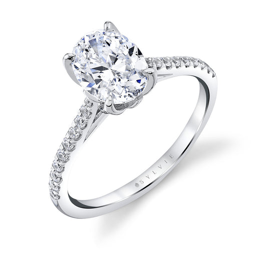 Sylvie Tulira Petal Prong Diamond Engagement Ring - Willow