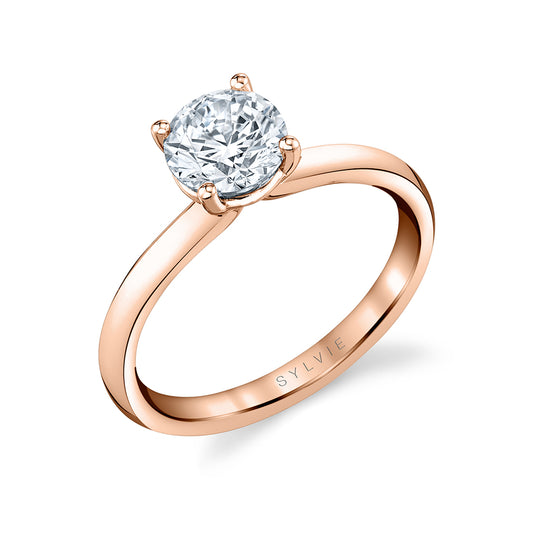 Sylvie Round Cut Solitaire Engagement Ring - Hestia