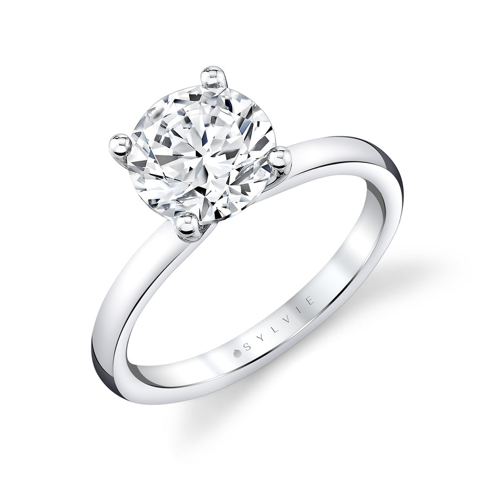Sylvie Round Cut Solitaire Engagement Ring - Ame