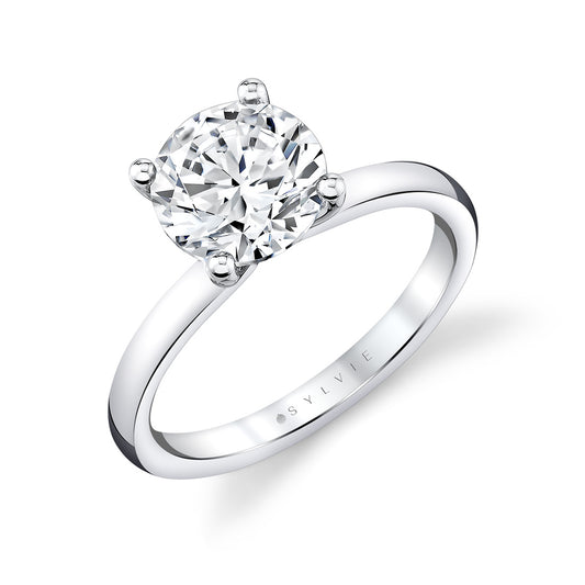 Sylvie Round Cut Solitaire Engagement Ring - Ame
