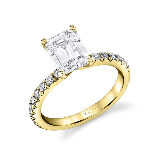 Sylvie Emerald Cut Classic Engagement Ring – Vanessa