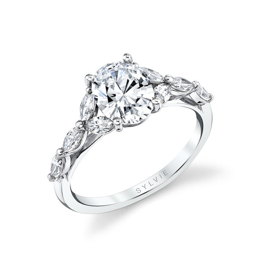 Sylvie Oval Cut Multi Marquise Engagement Ring – Berkley
