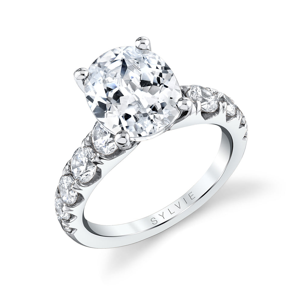 Sylvie Oval Cut Thick Classic Engagement Ring - Darla