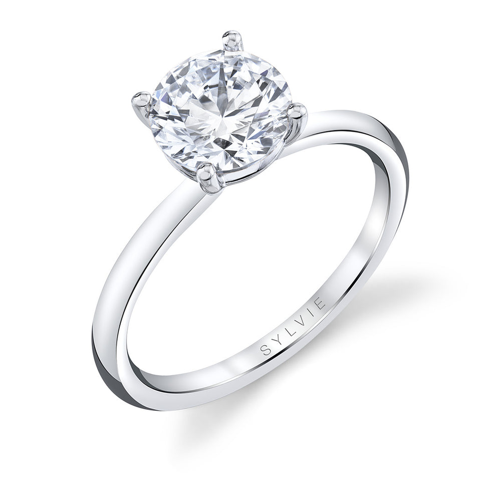 Sylvie Round Cut Solitaire Engagement Ring – Blake