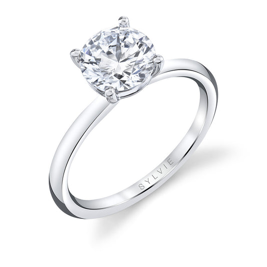 Sylvie Round Cut Solitaire Engagement Ring – Blake