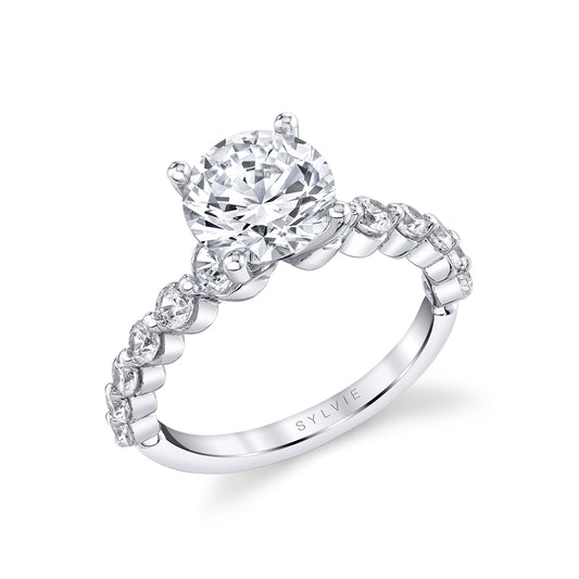 Sylvie Round Cut Classic Engagement Ring – Gisele
