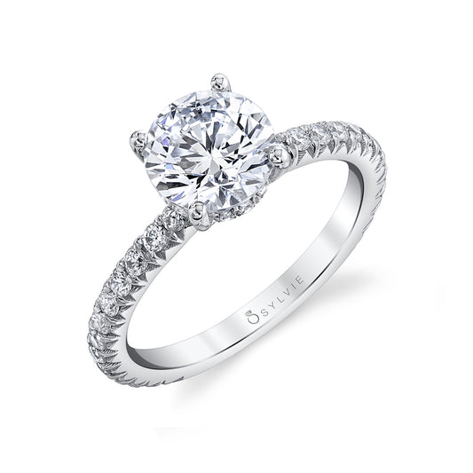 Sylvie Round Cut Classic Hidden Halo Engagement Ring – Perri
