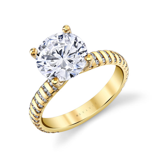 Sylvie Auravie Flush Set Diamond Engagement Ring - Fallon