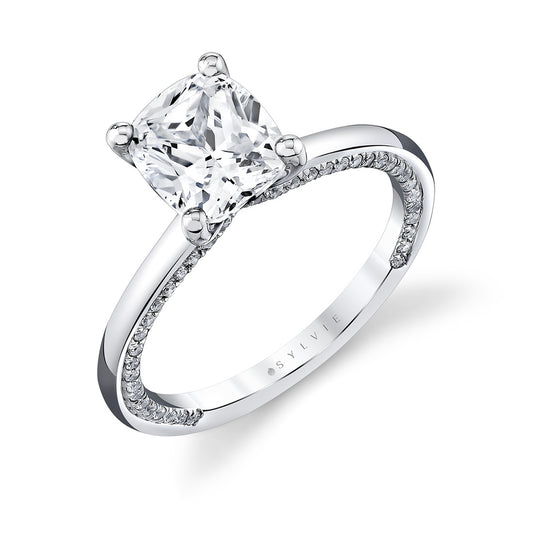 Sylvie Iconelle Solitaire Two Tone Engagement Ring - Diana