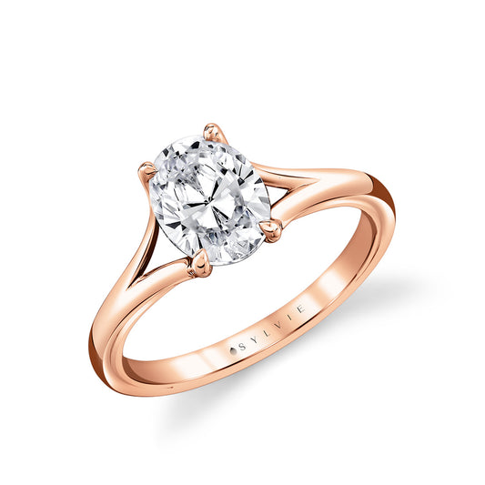 Sylvie Iconelle Solitaire Shell Taper Engagement Ring - Vera