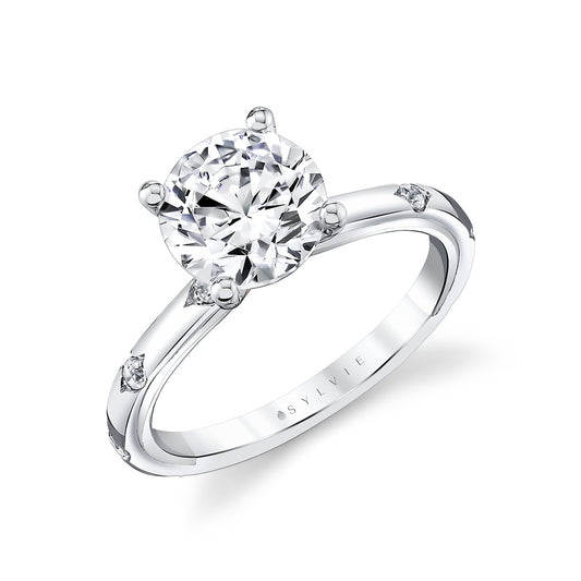 Sylvie Iconelle Two Tone Shell Flush Set Engagement Ring – Anya