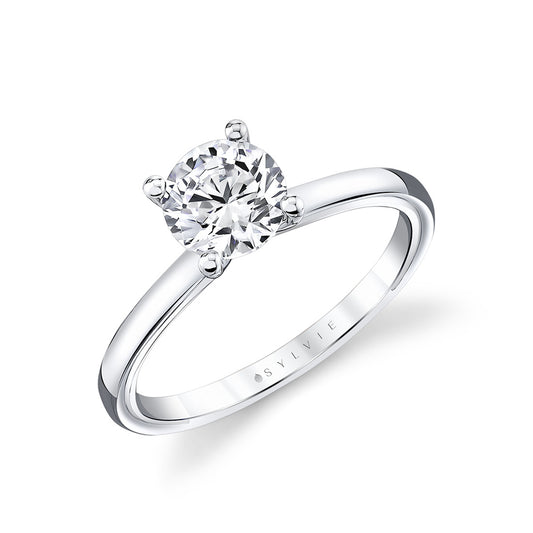 Sylvie Iconelle Solitaire Two Tone Engagement Ring - Cecily
