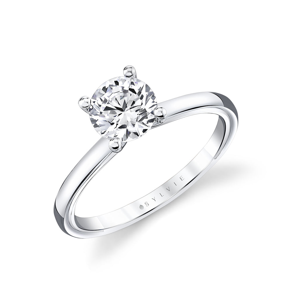 Sylvie Iconelle Solitaire Two Tone Engagement Ring - Cecily