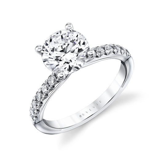 Sylvie Iconelle Halfway Pinch Two Tone Engagement Ring - Katya