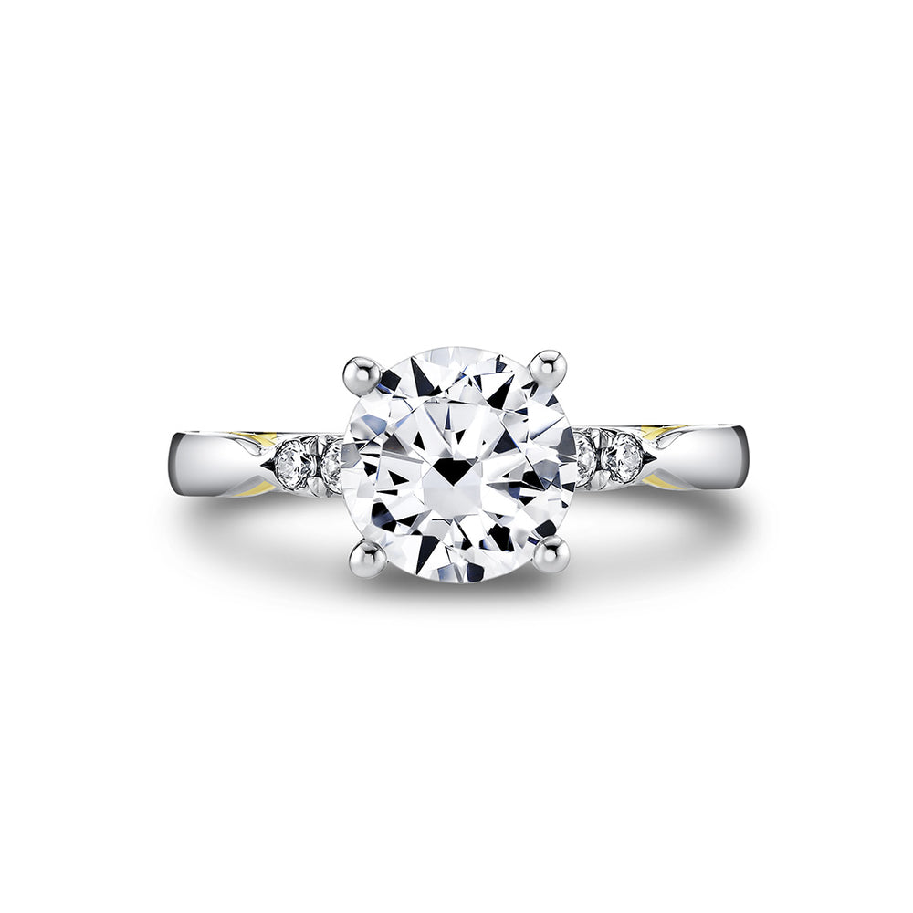 Sylvie Iconelle Quarterway Pinch Two Tone Engagement Ring - Corinne