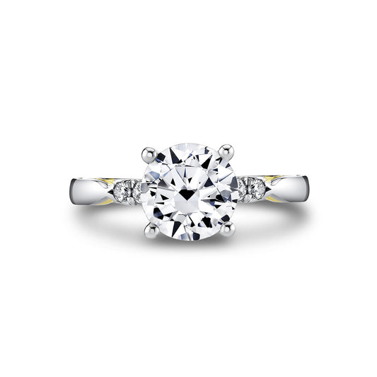 Sylvie Iconelle Quarterway Pinch Two Tone Engagement Ring - Corinne