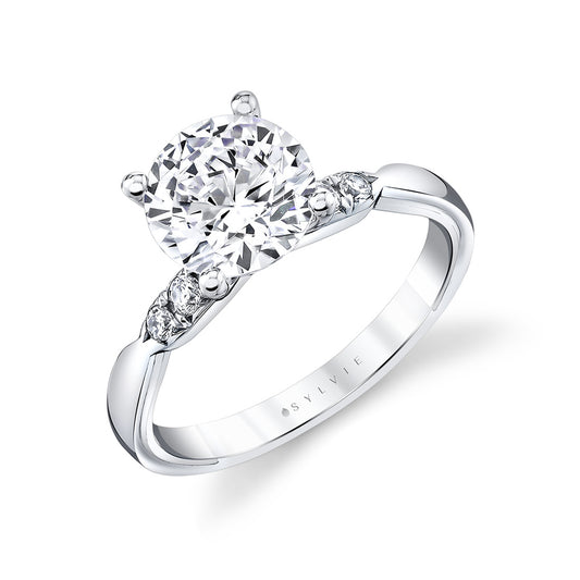 Sylvie Iconelle Quarterway Pinch Two Tone Engagement Ring - Corinne