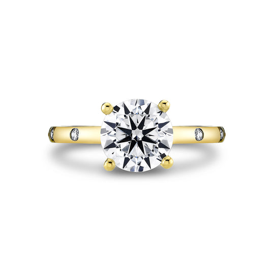 Sylvie Iconelle Flush Set Round Engagement Ring - Sedona