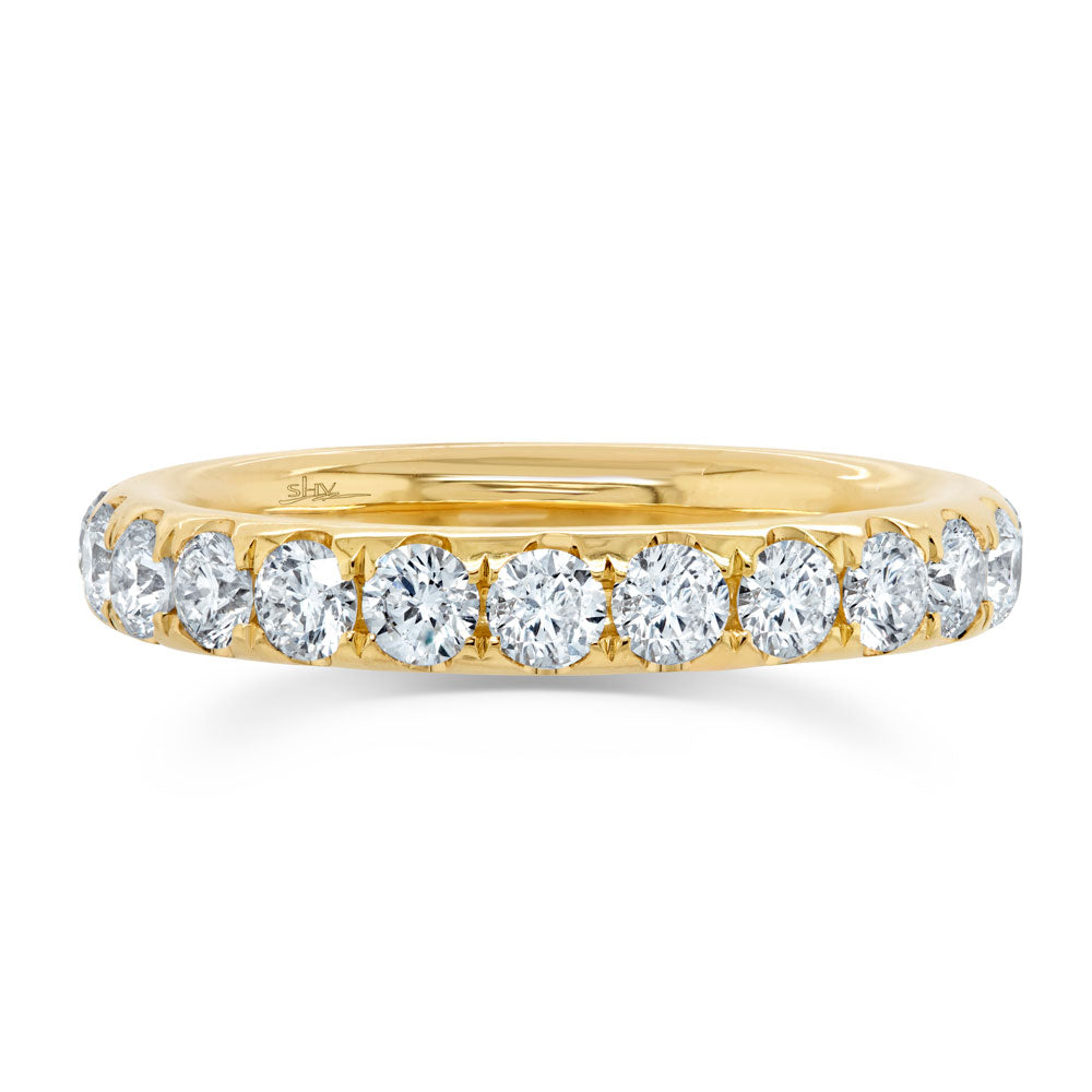 1.84CT 14K Y/G DIAMOND ETERNITY BAND SZ 5.5