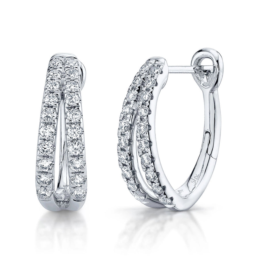 0.40CT 14K W/G DIAMOND OVAL HOOP EARRING