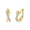 0.25CT 14K Y/G DIAMOND HUGGIE EARRING