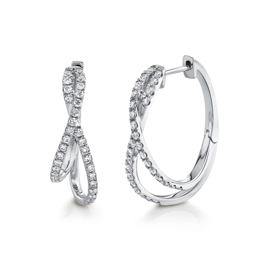 0.57CT 14K W/G DIAMOND OVAL HOOP EARRING