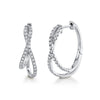 0.57CT 14K W/G DIAMOND OVAL HOOP EARRING