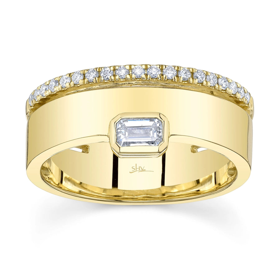 0.39CT 14K Y/G DIAMOND EMERALD LADY'S BAND