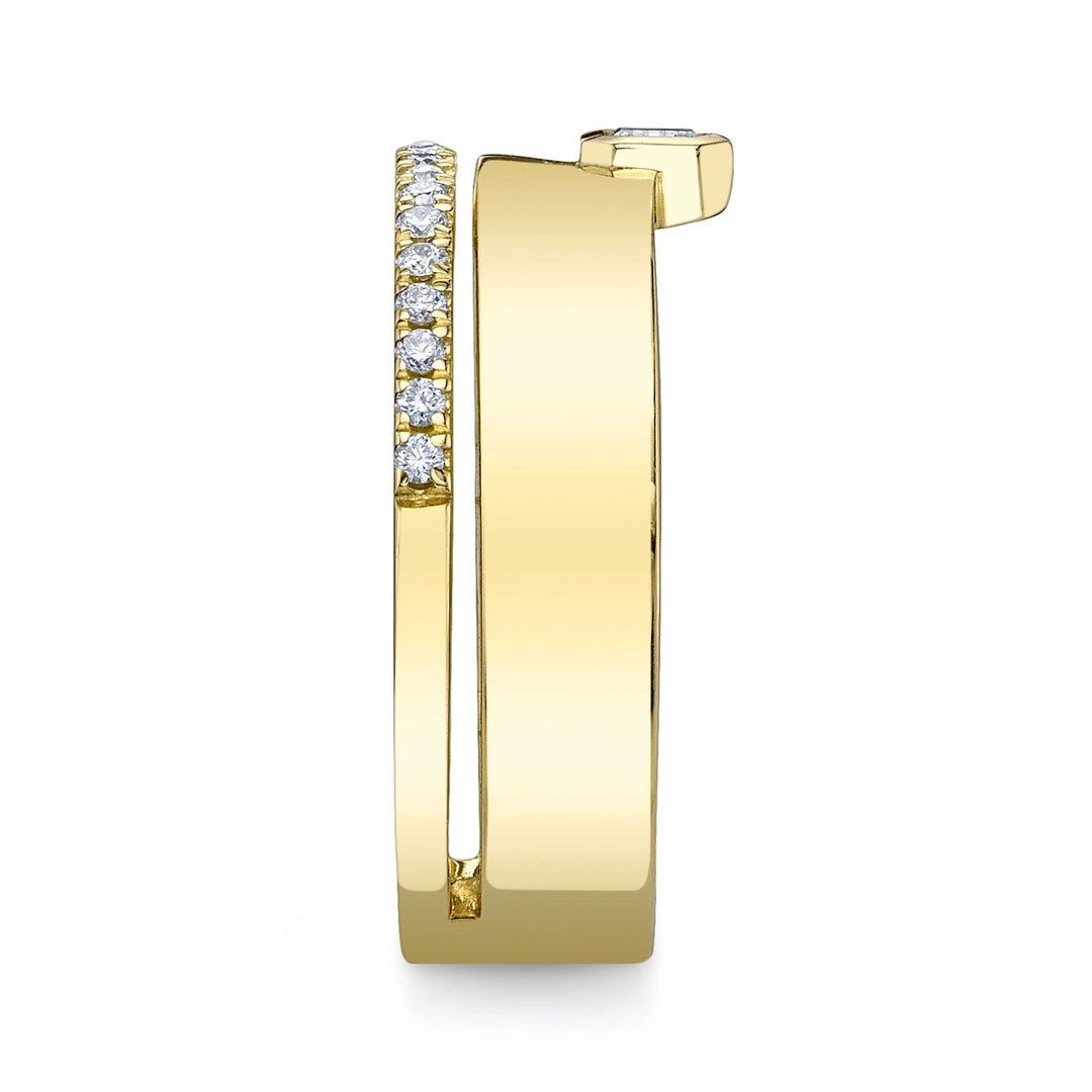 0.39CT 14K Y/G DIAMOND EMERALD LADY'S BAND