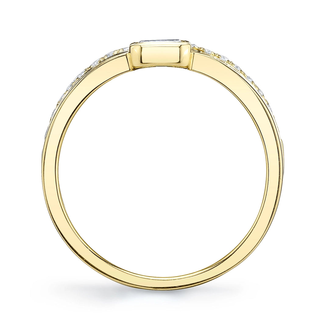 0.39CT 14K Y/G DIAMOND EMERALD LADY'S BAND