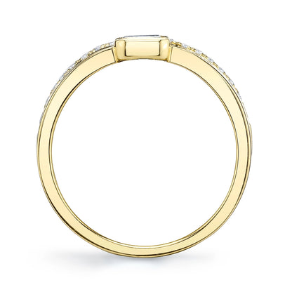 0.39CT 14K Y/G DIAMOND EMERALD LADY'S BAND