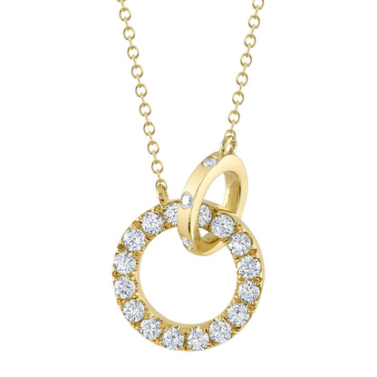 0.54CT 14K Y/G DIAMOND CIRCLE NECKLACE