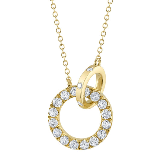 0.54CT 14K Y/G DIAMOND CIRCLE NECKLACE